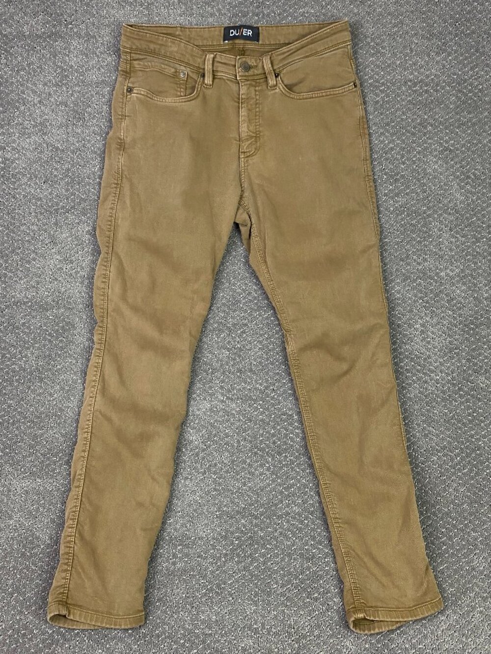 DUER Pants Mens 32x30 Khaki Tan No Sweat N2X Slim Fit DU/ER